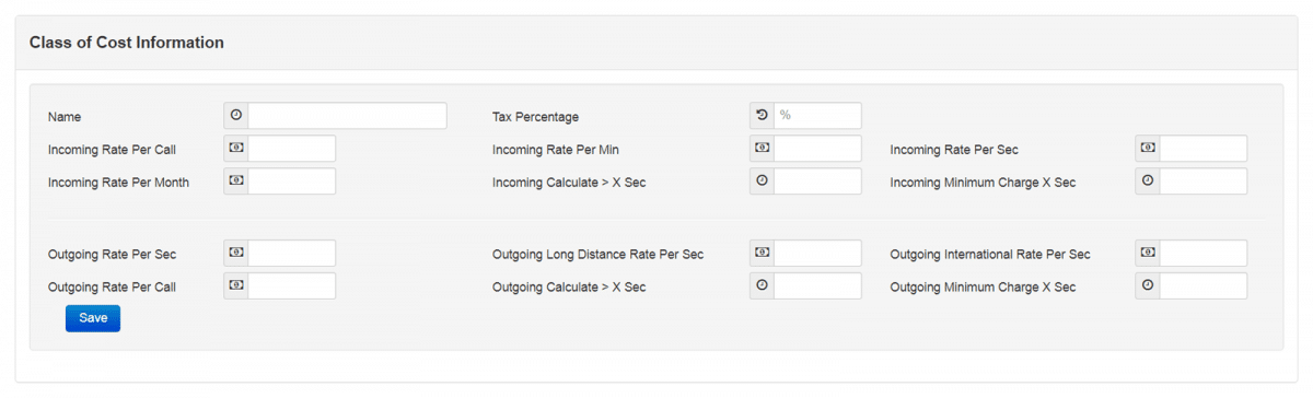 Call Accounting, Incoming rate per minute