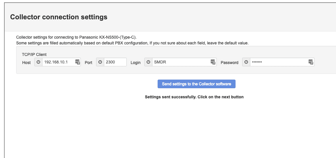 Panasonic-NS-Dashboard-Collectorsettings